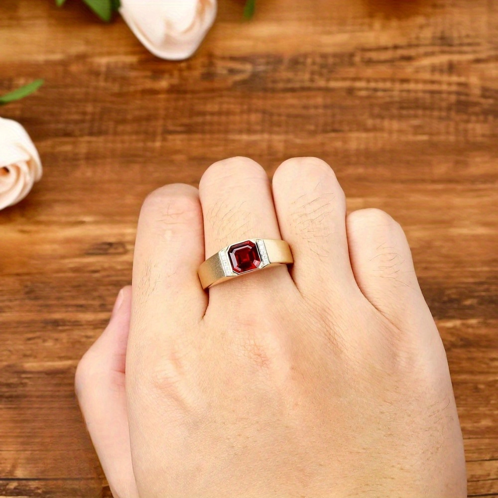 Geometric Wide Band Ring Silvery Plated
